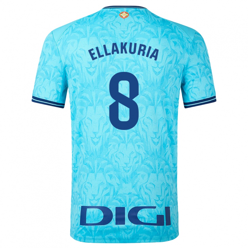 Niño Camiseta Eneko Ellakuria #8 Cielo Azul 2ª Equipación 2023/24 La Camisa