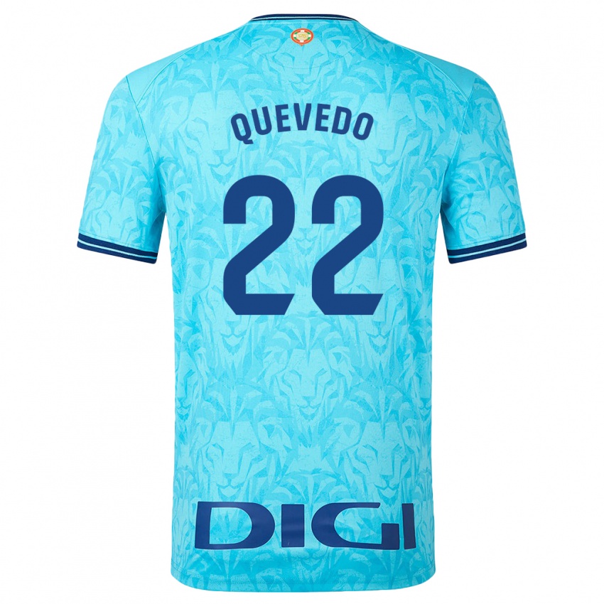 Niño Camiseta Ugaitz Quevedo #22 Cielo Azul 2ª Equipación 2023/24 La Camisa