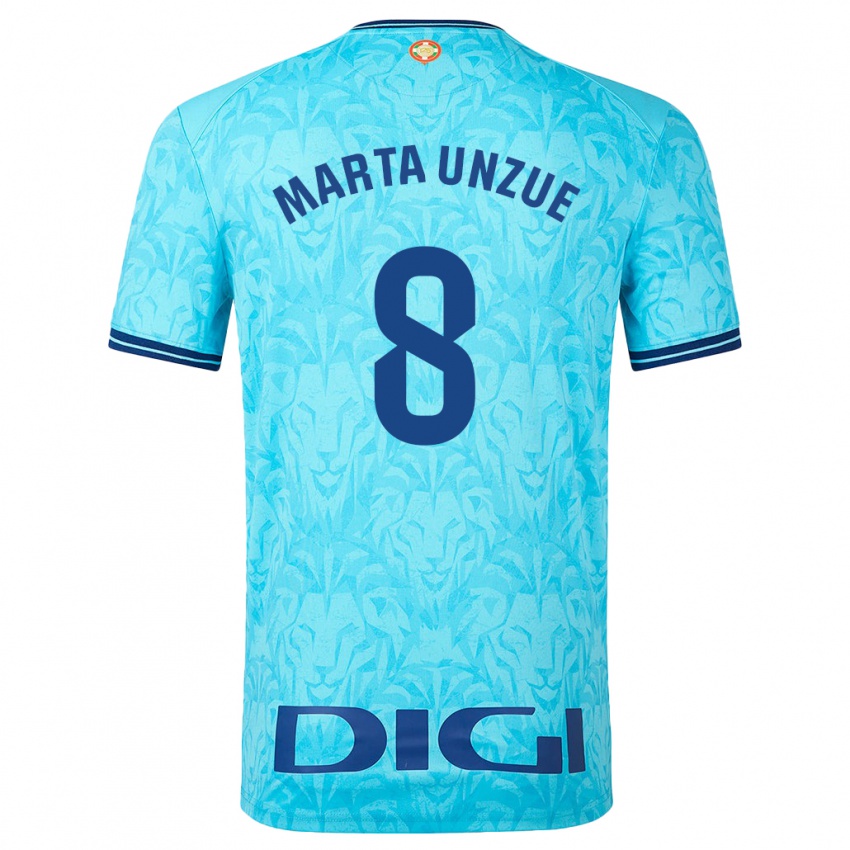 Niño Camiseta Marta Unzué Urdániz #8 Cielo Azul 2ª Equipación 2023/24 La Camisa