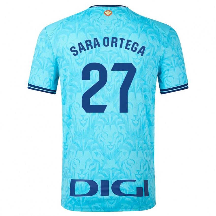 Niño Camiseta Sara Ortega Ruiz #27 Cielo Azul 2ª Equipación 2023/24 La Camisa