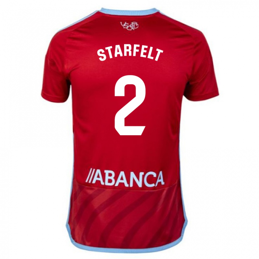 Niño Camiseta Carl Starfelt #2 Rojo 2ª Equipación 2023/24 La Camisa