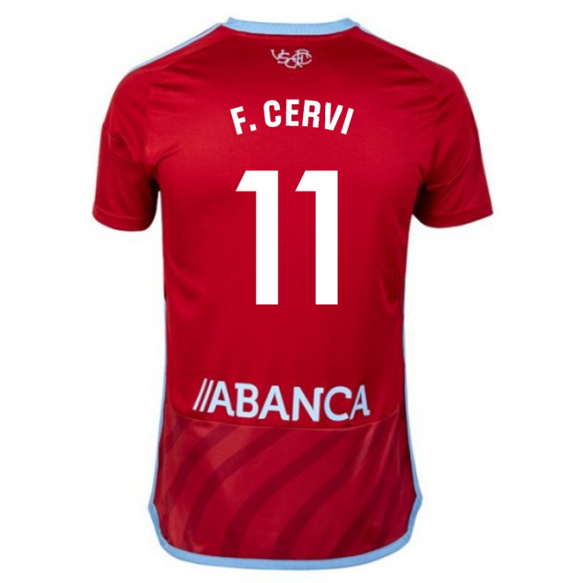 Niño Camiseta Franco Cervi #11 Rojo 2ª Equipación 2023/24 La Camisa