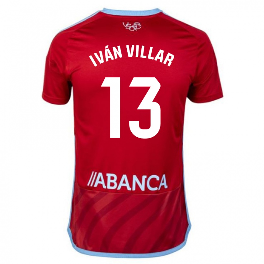 Niño Camiseta Iván Villar #13 Rojo 2ª Equipación 2023/24 La Camisa