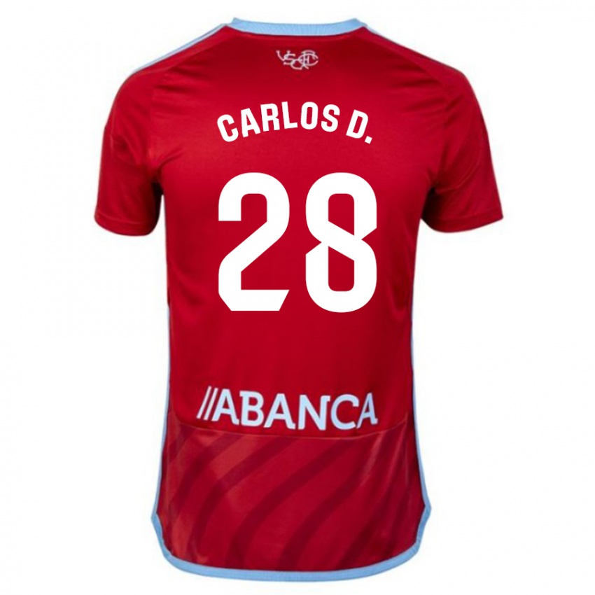 Niño Camiseta Carlos Domínguez #28 Rojo 2ª Equipación 2023/24 La Camisa