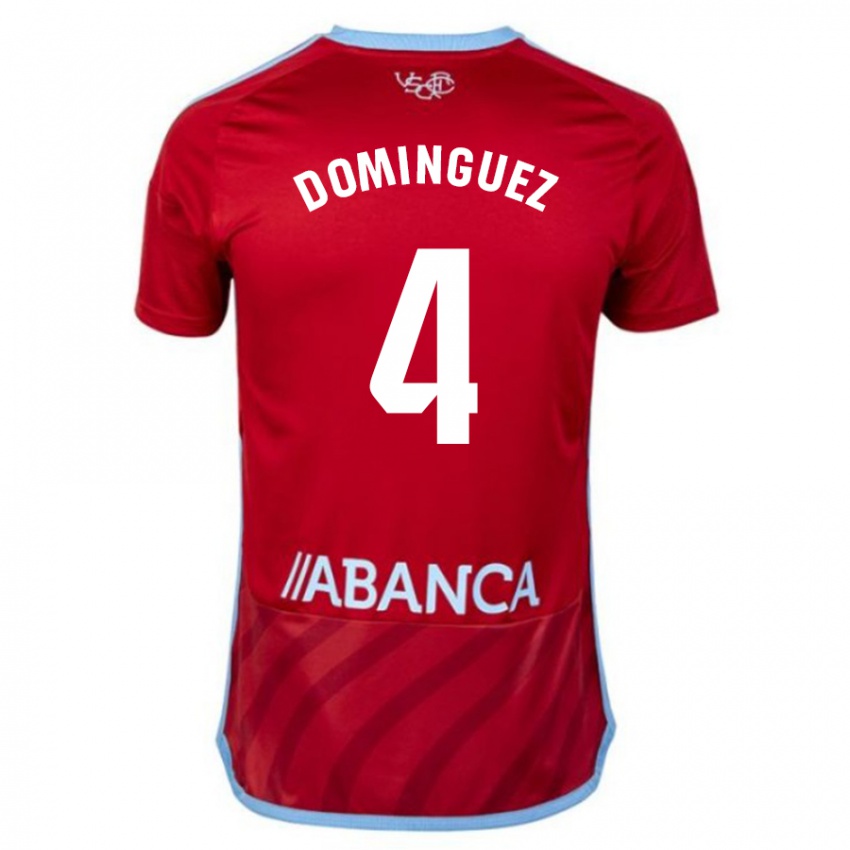 Niño Camiseta Javi Domínguez #4 Rojo 2ª Equipación 2023/24 La Camisa