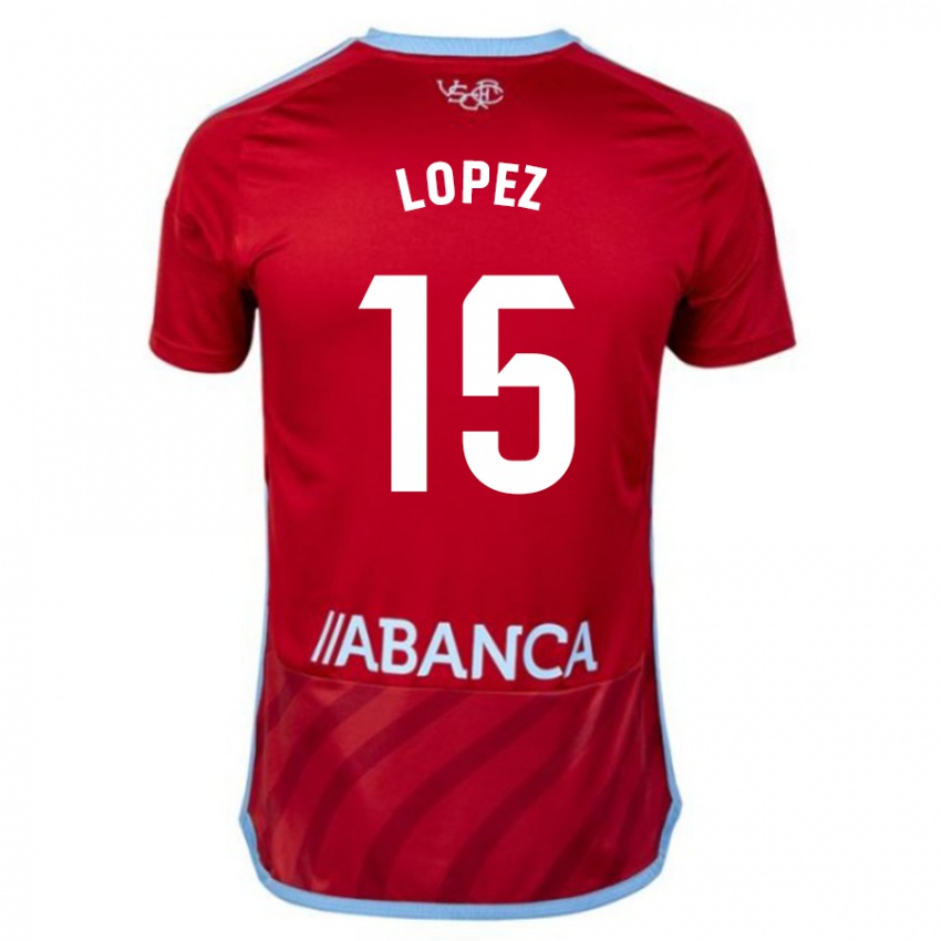 Niño Camiseta Fer López #15 Rojo 2ª Equipación 2023/24 La Camisa