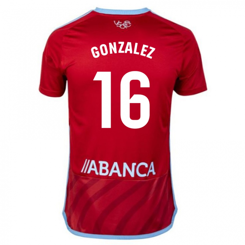 Niño Camiseta Dani González #16 Rojo 2ª Equipación 2023/24 La Camisa