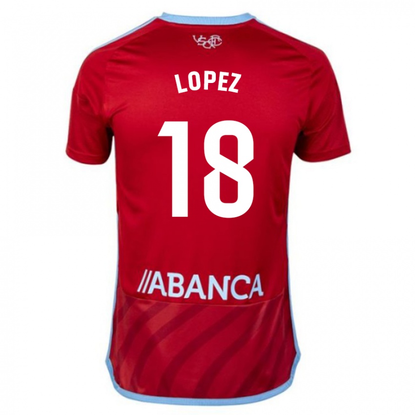Niño Camiseta Joel López #18 Rojo 2ª Equipación 2023/24 La Camisa