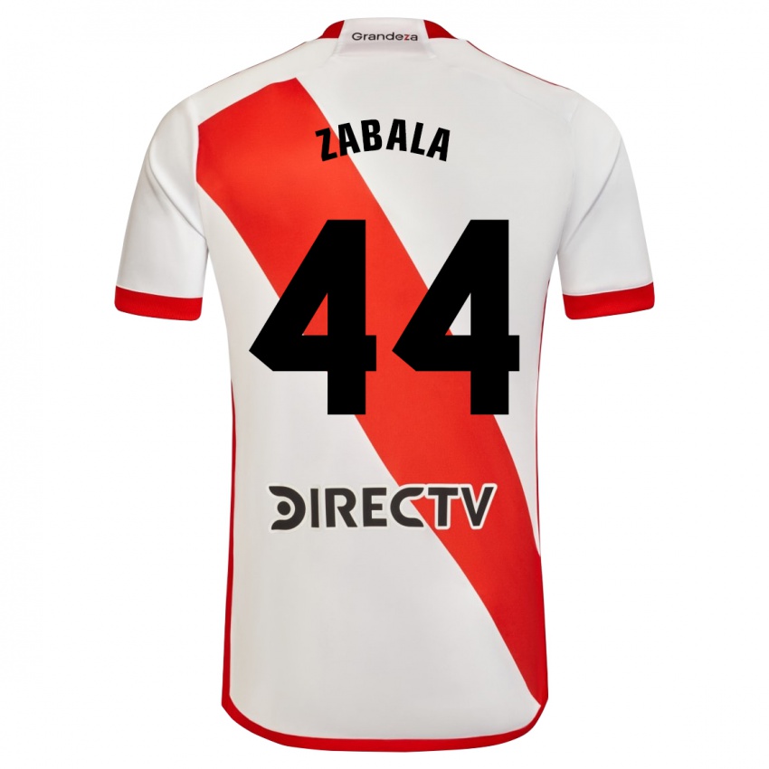 Hombre Camiseta Daniel Zabala #44 Blanco Rojo 1ª Equipación 2023/24 La Camisa