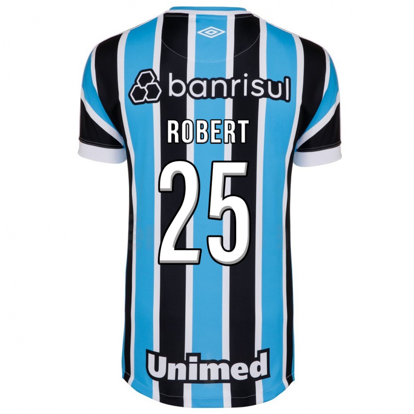 Hombre Camiseta Jhonata Robert #25 Azul 1ª Equipación 2023/24 La Camisa