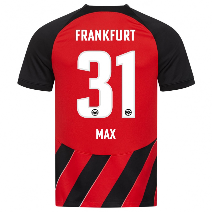 Hombre Camiseta Philipp Max #31 Negro Rojo 1ª Equipación 2023/24 La Camisa