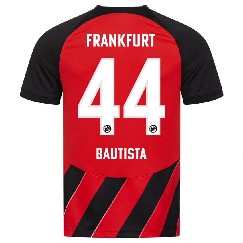 Hombre Camiseta Davis Bautista #44 Negro Rojo 1ª Equipación 2023/24 La Camisa