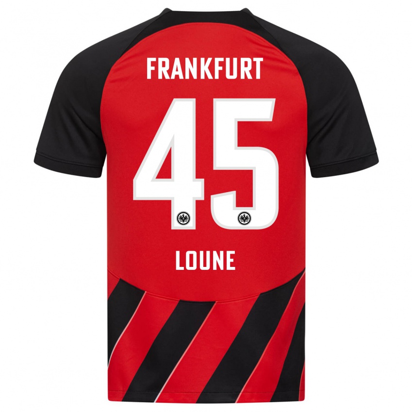 Hombre Camiseta Mehdi Loune #45 Negro Rojo 1ª Equipación 2023/24 La Camisa