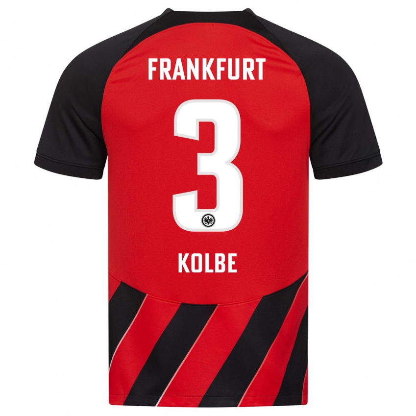 Hombre Camiseta Louis Kolbe #3 Negro Rojo 1ª Equipación 2023/24 La Camisa