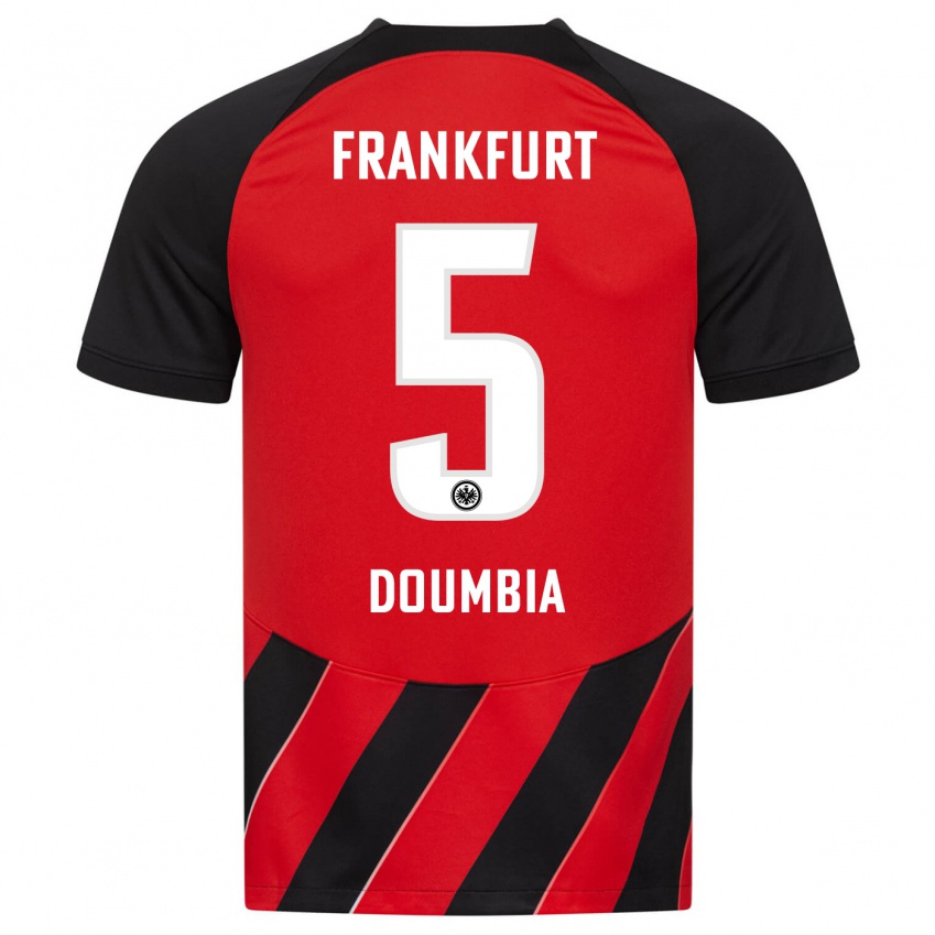 Hombre Camiseta Fousseny Doumbia #5 Negro Rojo 1ª Equipación 2023/24 La Camisa