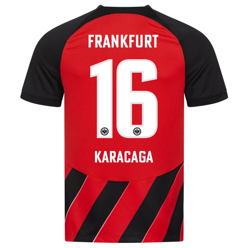 Hombre Camiseta Tom Karacaga #16 Negro Rojo 1ª Equipación 2023/24 La Camisa