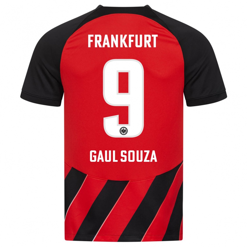 Hombre Camiseta Alessandro Gaul Souza #9 Negro Rojo 1ª Equipación 2023/24 La Camisa