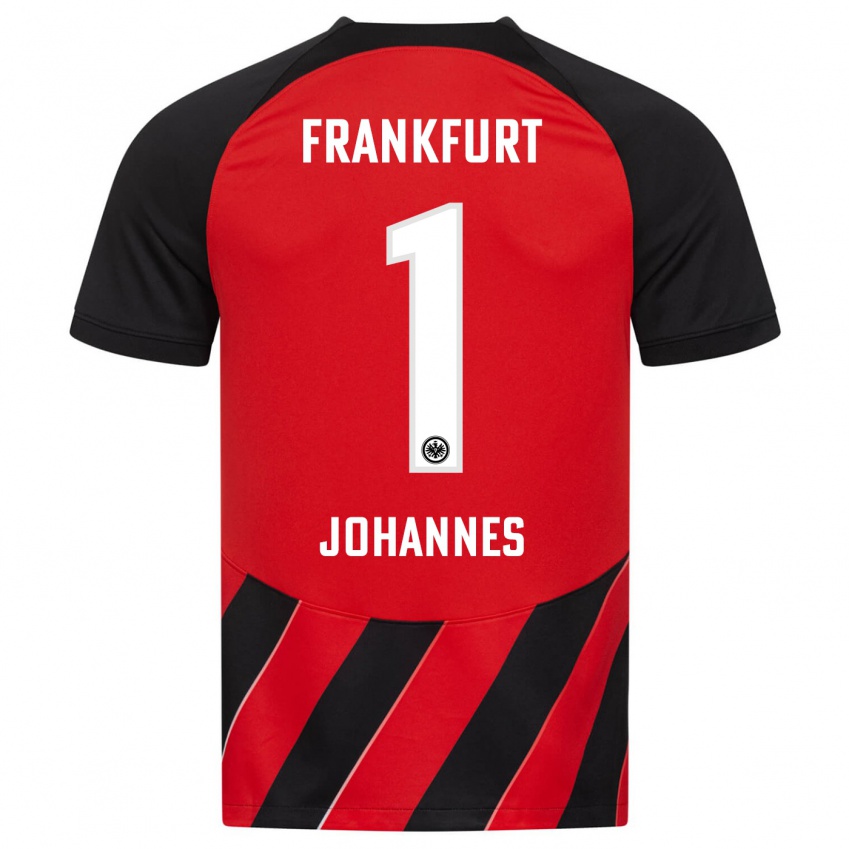 Hombre Camiseta Stina Johannes #1 Negro Rojo 1ª Equipación 2023/24 La Camisa