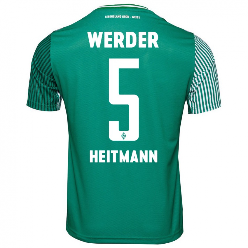 Hombre Camiseta Mats Heitmann #5 Verde 1ª Equipación 2023/24 La Camisa