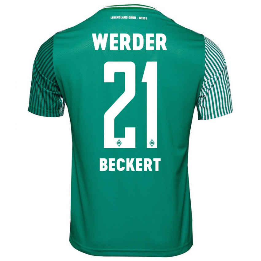 Hombre Camiseta Jonathan Beckert #21 Verde 1ª Equipación 2023/24 La Camisa