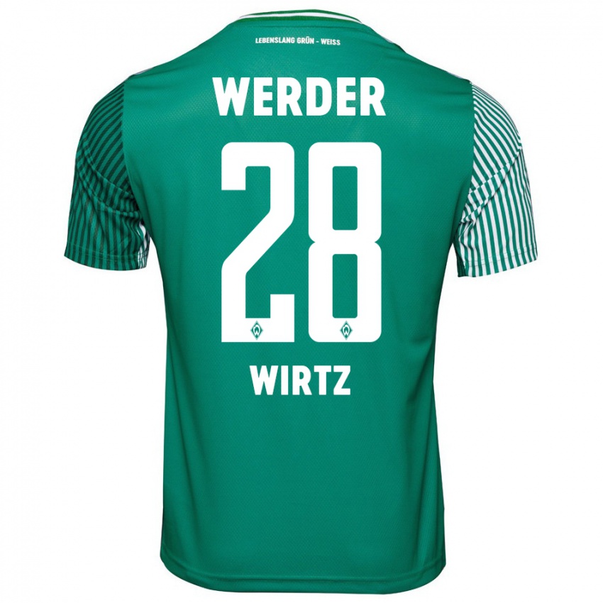 Hombre Camiseta Juliane Wirtz #28 Verde 1ª Equipación 2023/24 La Camisa