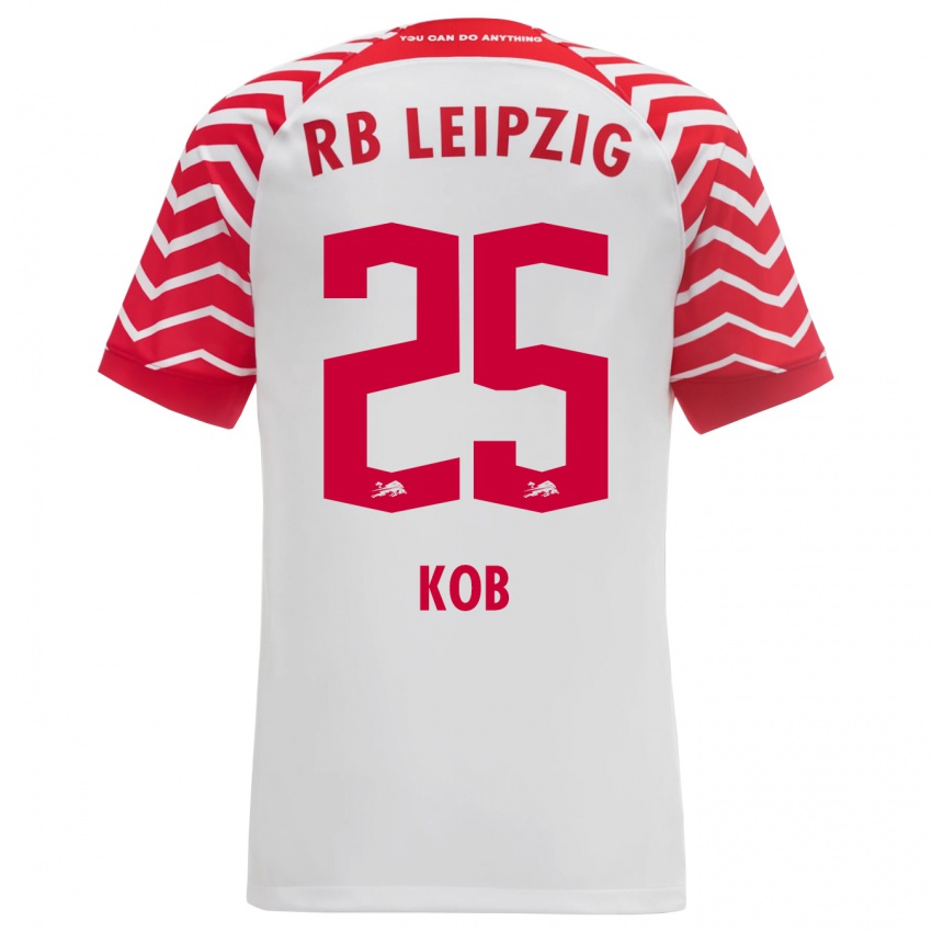 Hombre Camiseta Leon Koß #25 Blanco 1ª Equipación 2023/24 La Camisa