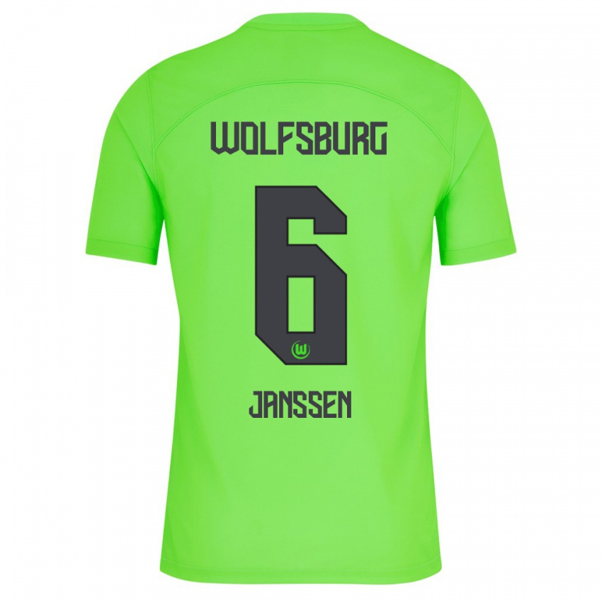 Hombre Camiseta Dominique Janssen #6 Verde 1ª Equipación 2023/24 La Camisa