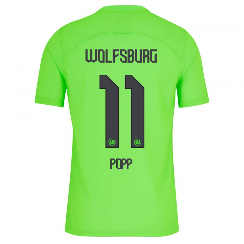 Hombre Camiseta Alexandra Popp #11 Verde 1ª Equipación 2023/24 La Camisa
