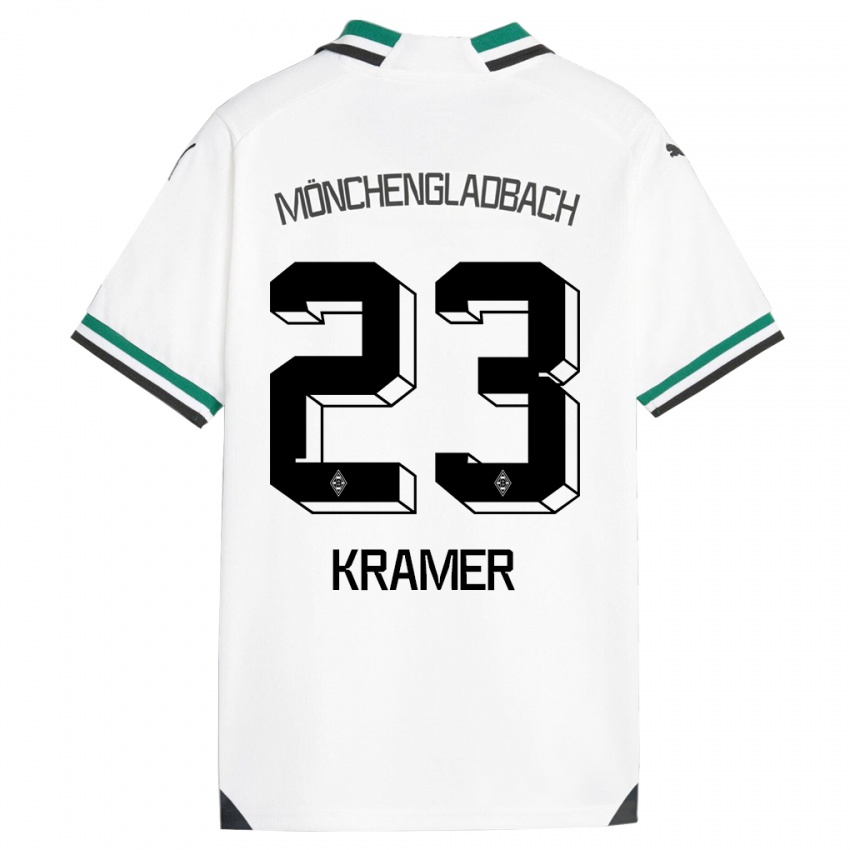 Hombre Camiseta Christoph Kramer #23 Blanco Verde 1ª Equipación 2023/24 La Camisa