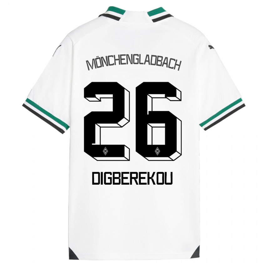 Hombre Camiseta Ibrahim Digberekou #26 Blanco Verde 1ª Equipación 2023/24 La Camisa