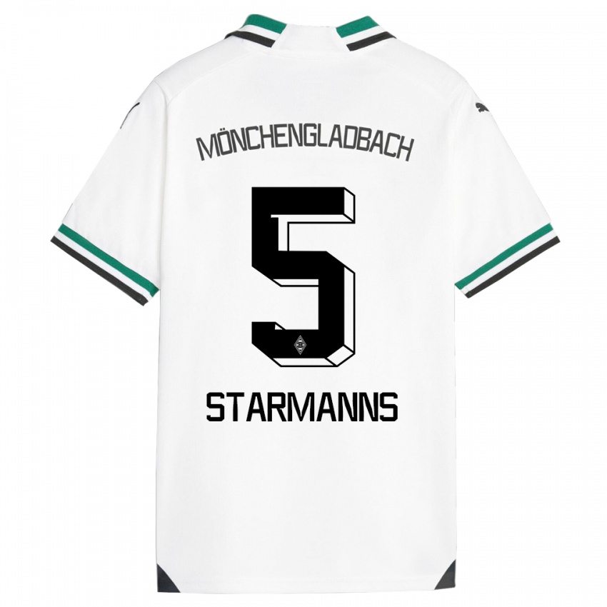 Hombre Camiseta Sandra Starmanns #5 Blanco Verde 1ª Equipación 2023/24 La Camisa