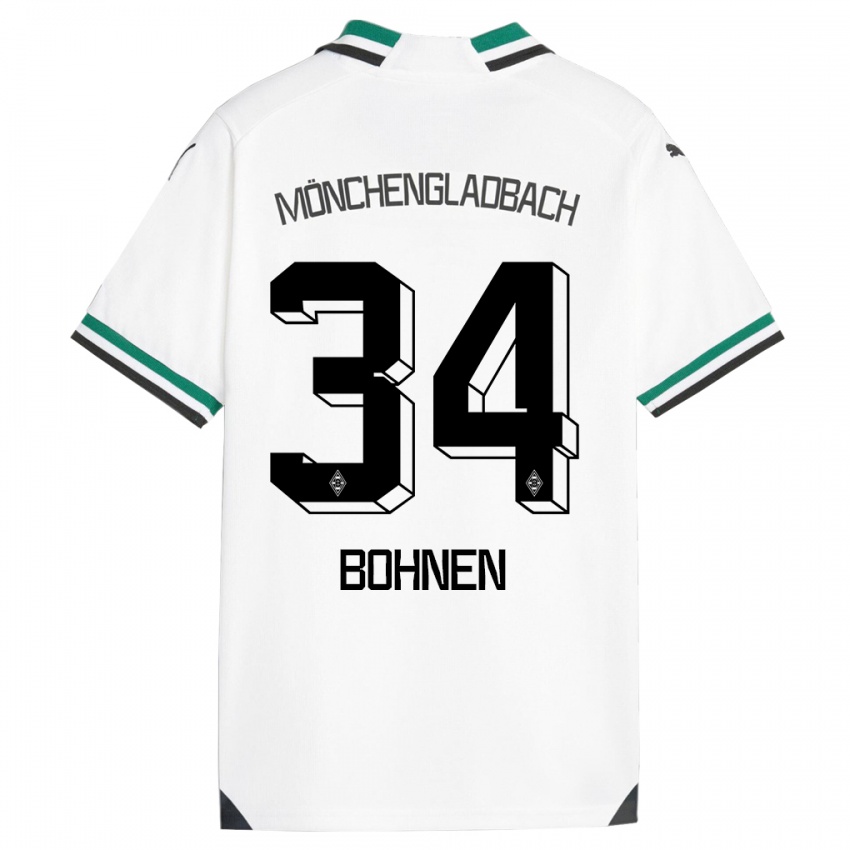 Hombre Camiseta Bohnen #34 Blanco Verde 1ª Equipación 2023/24 La Camisa