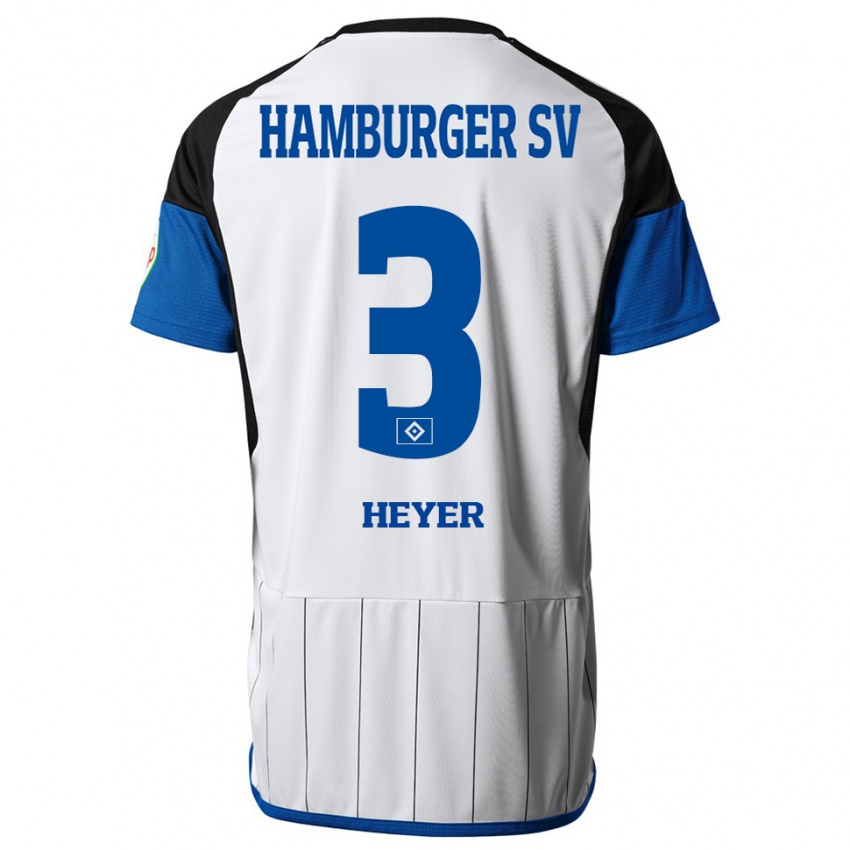 Hombre Camiseta Moritz Heyer #3 Blanco 1ª Equipación 2023/24 La Camisa