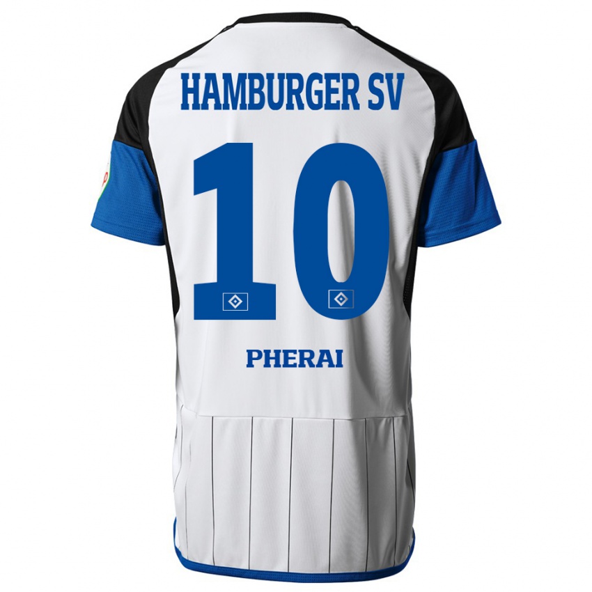 Hombre Camiseta Immanuel Pherai #10 Blanco 1ª Equipación 2023/24 La Camisa