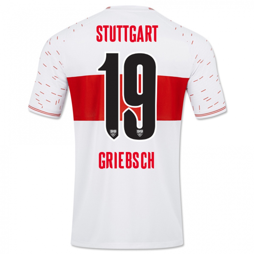 Hombre Camiseta Lukas Griebsch #19 Blanco 1ª Equipación 2023/24 La Camisa