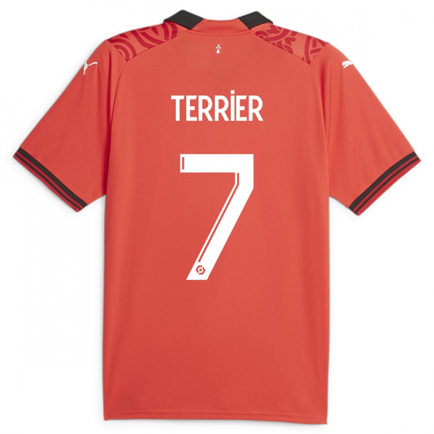 Hombre Camiseta Martin Terrier #7 Rojo 1ª Equipación 2023/24 La Camisa