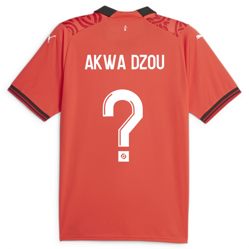 Hombre Camiseta Yoan Akwa Dzou #0 Rojo 1ª Equipación 2023/24 La Camisa
