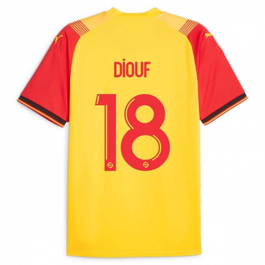 Hombre Camiseta Andy Diouf #18 Amarillo 1ª Equipación 2023/24 La Camisa