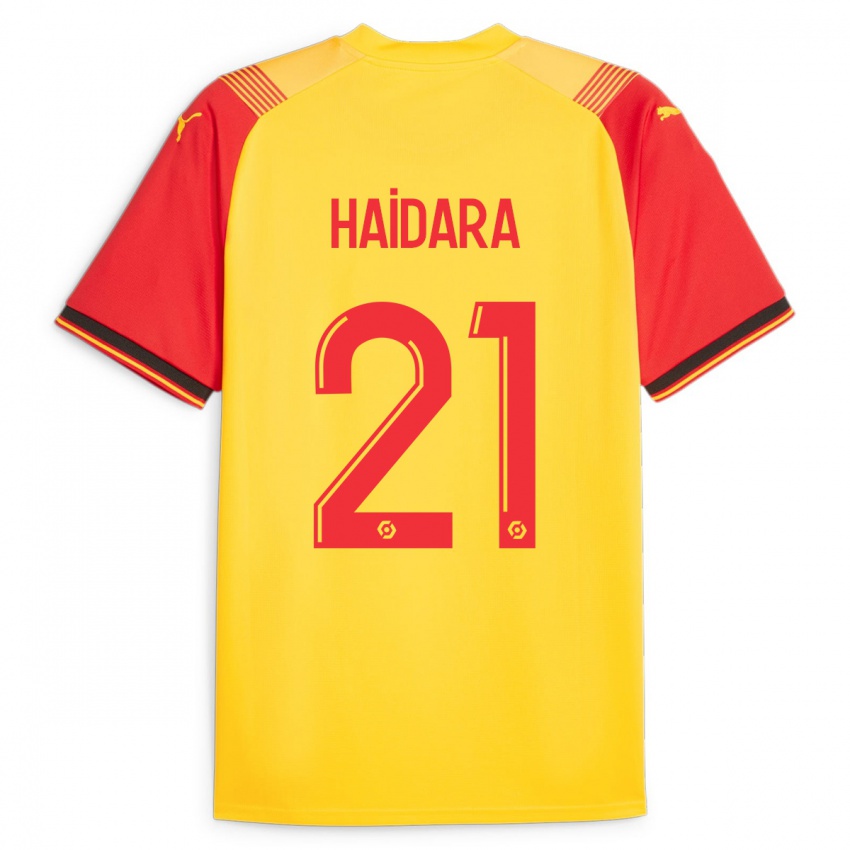 Hombre Camiseta Massadio Haidara #21 Amarillo 1ª Equipación 2023/24 La Camisa