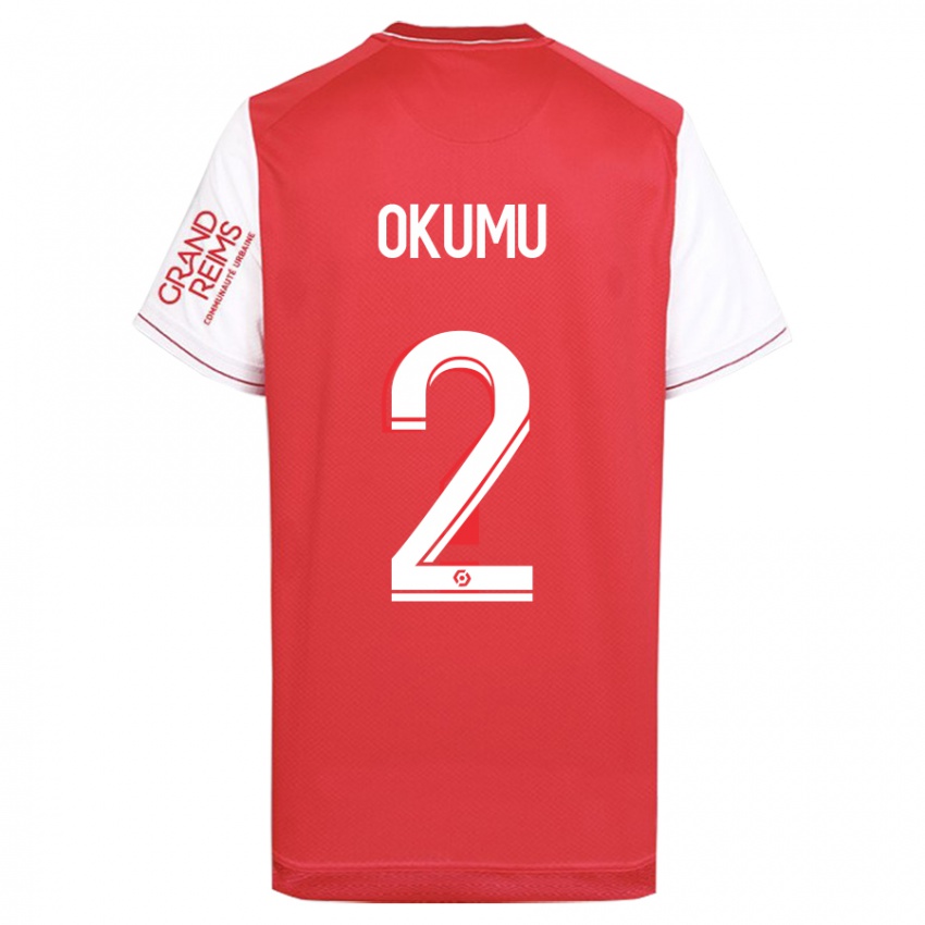 Hombre Camiseta Joseph Okumu #2 Rojo 1ª Equipación 2023/24 La Camisa