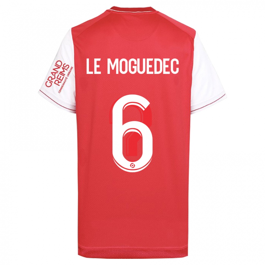 Hombre Camiseta Anaële Le Moguédec #6 Rojo 1ª Equipación 2023/24 La Camisa