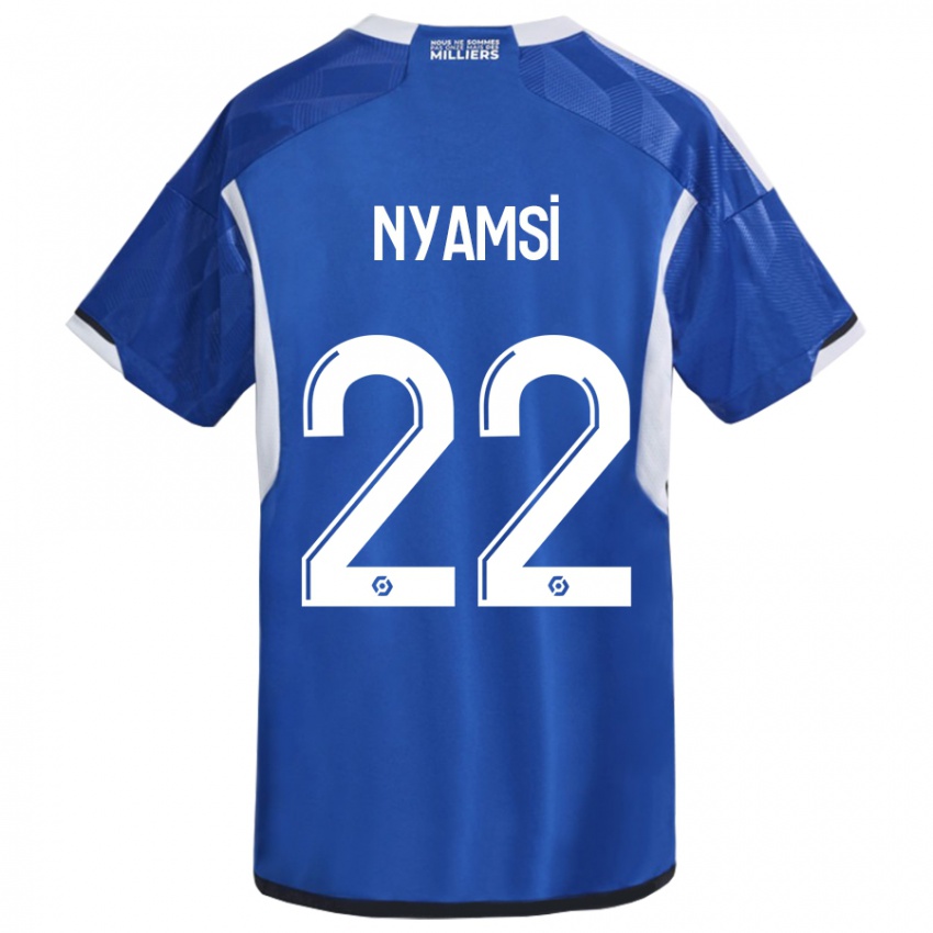 Hombre Camiseta Gerzino Nyamsi #22 Azul 1ª Equipación 2023/24 La Camisa