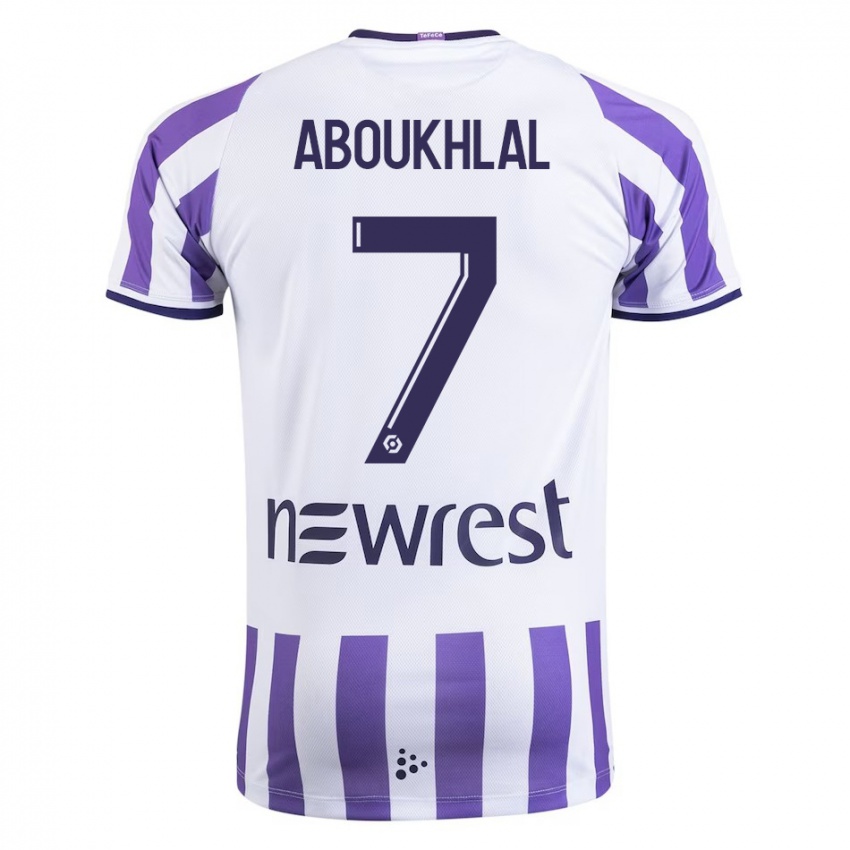 Hombre Camiseta Zakaria Aboukhlal #7 Blanco 1ª Equipación 2023/24 La Camisa
