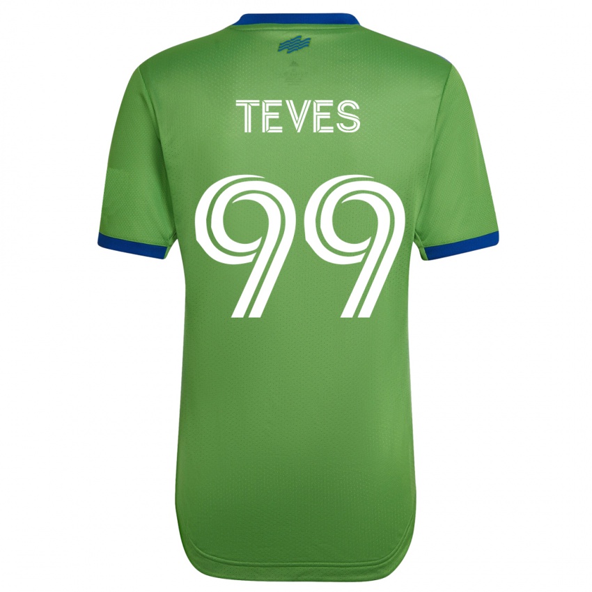 Hombre Camiseta Dylan Teves #99 Verde 1ª Equipación 2023/24 La Camisa