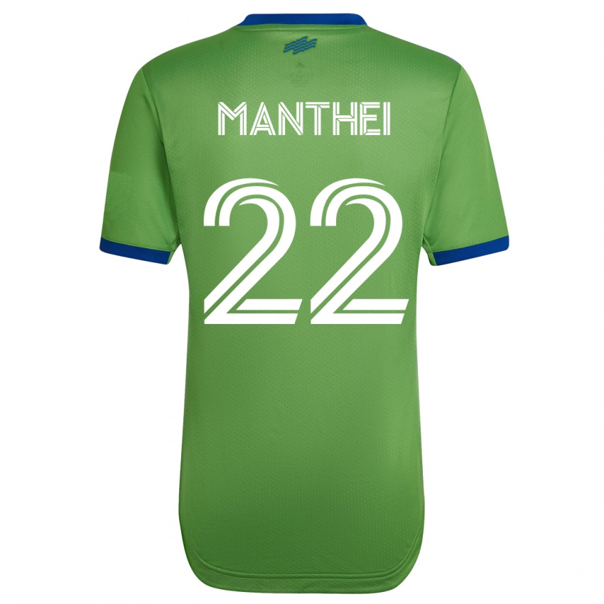 Hombre Camiseta Leahi Manthei #22 Verde 1ª Equipación 2023/24 La Camisa