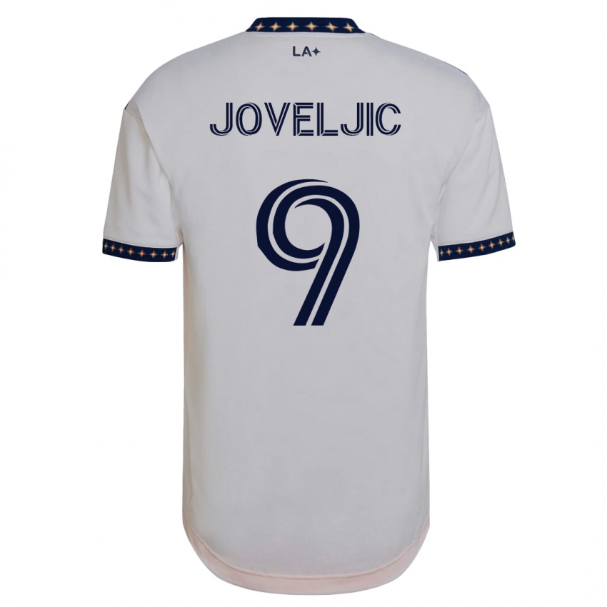 Hombre Camiseta Dejan Joveljic #9 Blanco 1ª Equipación 2023/24 La Camisa