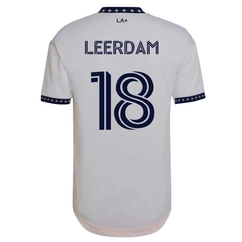 Hombre Camiseta Kelvin Leerdam #18 Blanco 1ª Equipación 2023/24 La Camisa