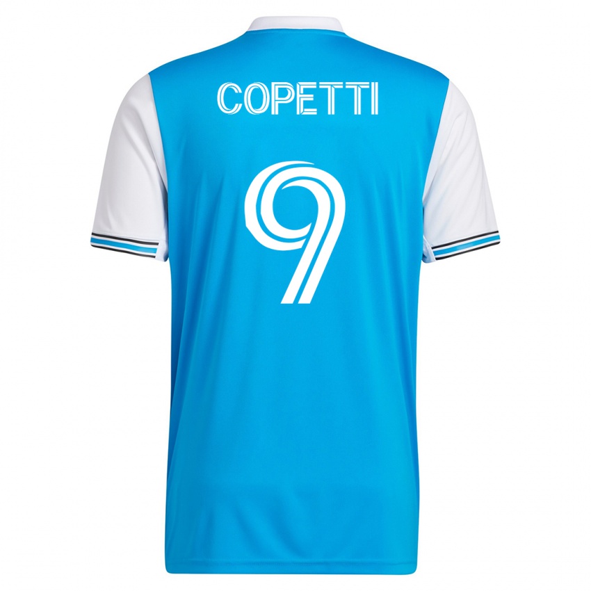 Hombre Camiseta Enzo Copetti #9 Azul 1ª Equipación 2023/24 La Camisa