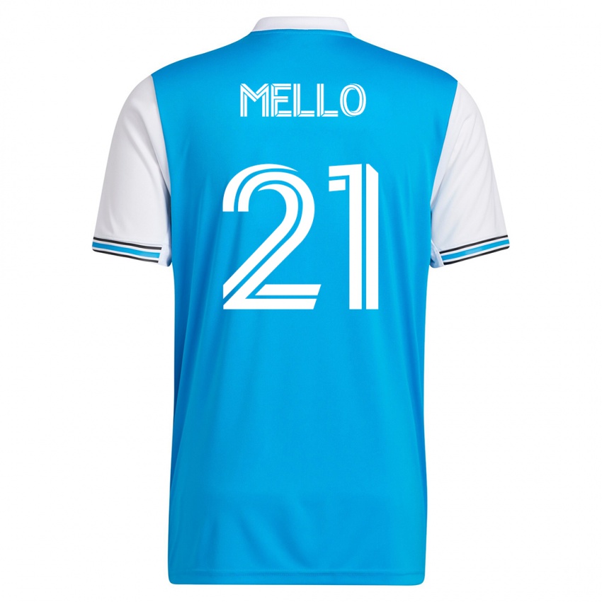 Hombre Camiseta Vinicius Mello #21 Azul 1ª Equipación 2023/24 La Camisa