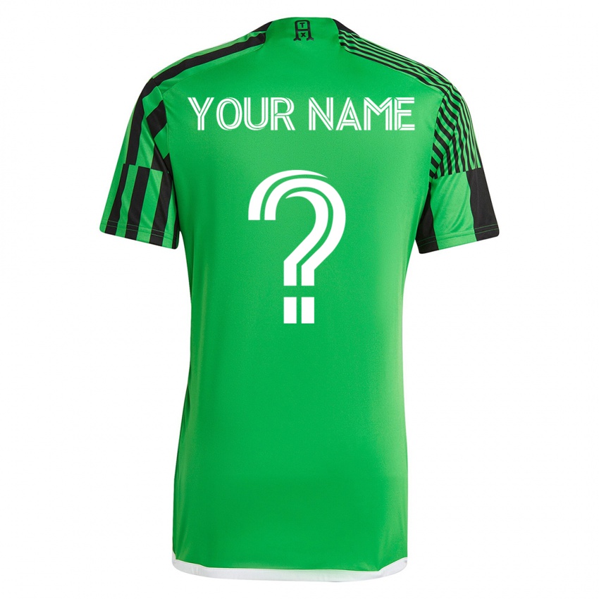 Hombre Camiseta Su Nombre #0 Verde Negro 1ª Equipación 2023/24 La Camisa